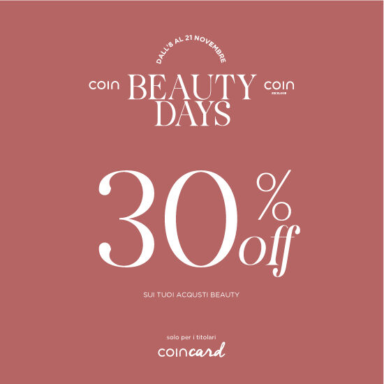 BEAUTY DAYS! -30% SULLA PROFUMERIA CON COINCARD