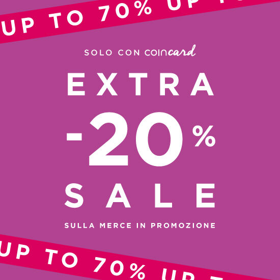 EXTRA 20% OFF SUI SALDI SOLO CON COINCARD