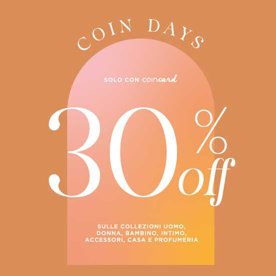 COIN DAYS! -30% SU TUTTO CON COINCARD